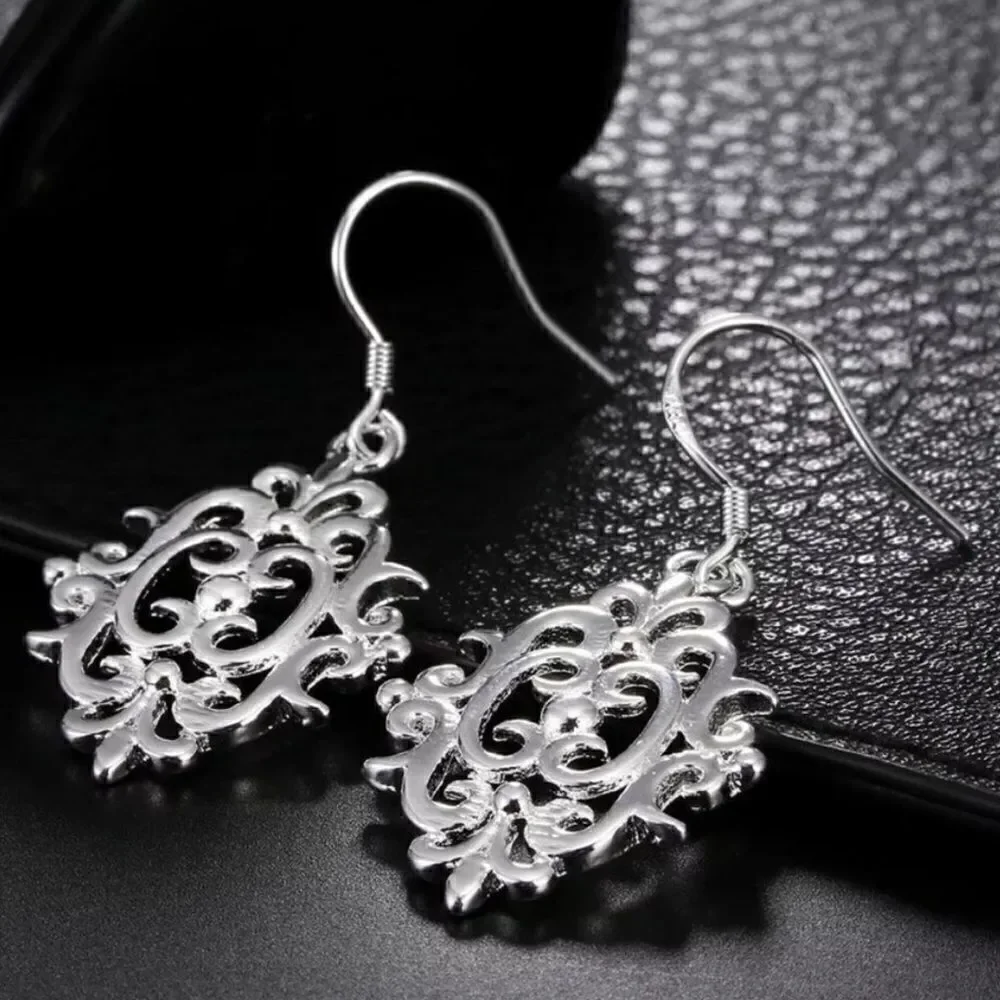 The Lacey Tibetan Silver drop abstract earrings